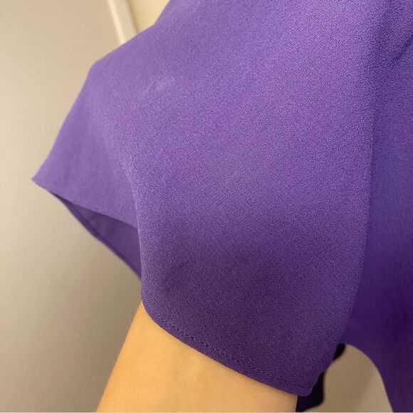 EILEEN FISHER 100% Silk Georgette maxi sleeveless Dress purple oversized S - Picture 7 of 14